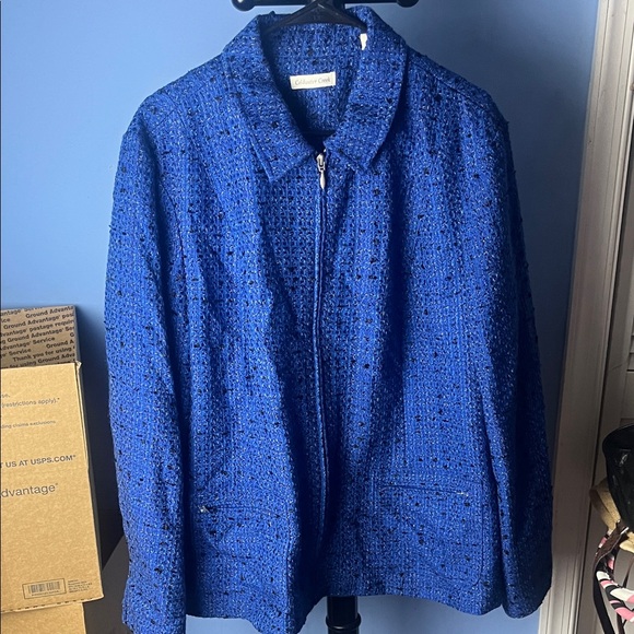 Coldwater Creek Jackets & Blazers - Coldwater Creek Textured Blue Jacket